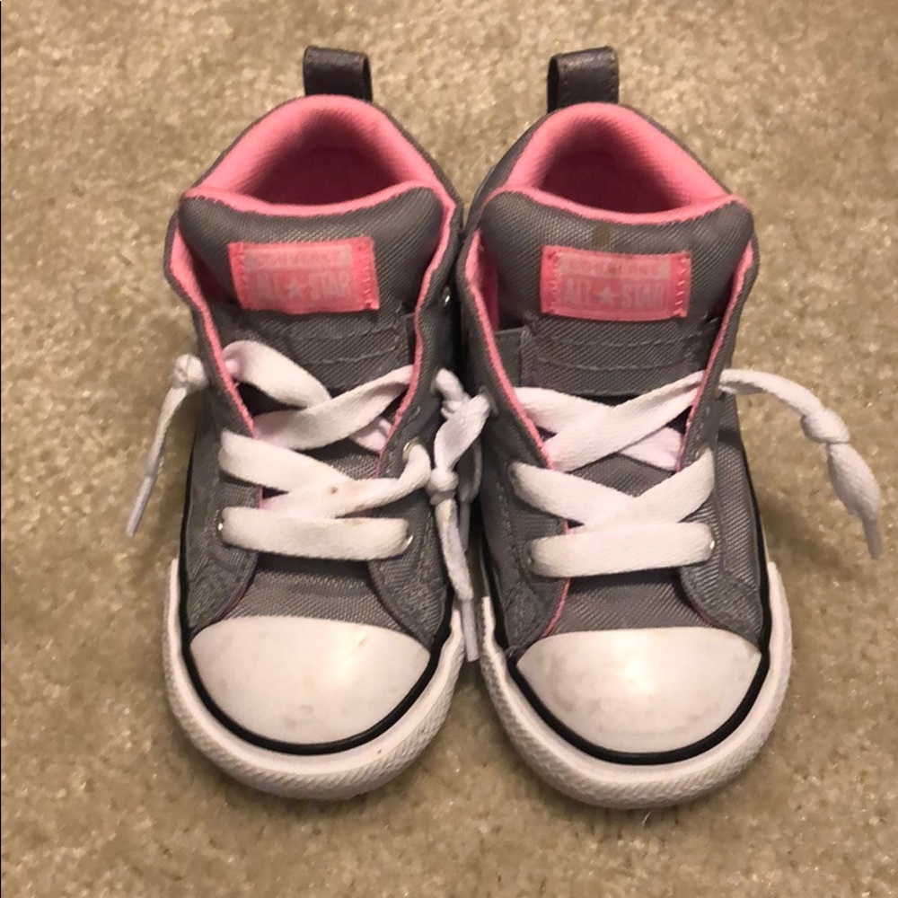 Pink/Grey Toddler Girl Converse